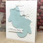 Baby Card using Stampin' Up! Smitten Mittens stamp set bundle. Quick and easy. Details on blog.