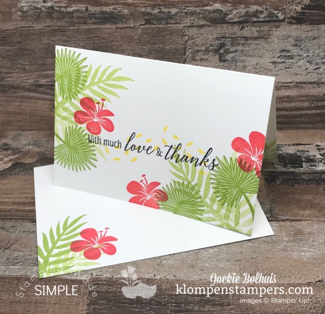 Stampin-Up-Tropical-Chic-Cards-in-Bright-Red-Flowers-with-Green-Leaves-by-Klompen-Stampers