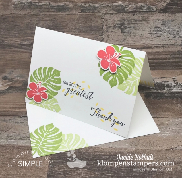 Handmade-Thank-You-Card-with-Green-Palm-Leaves-and-Tropical-Flowers