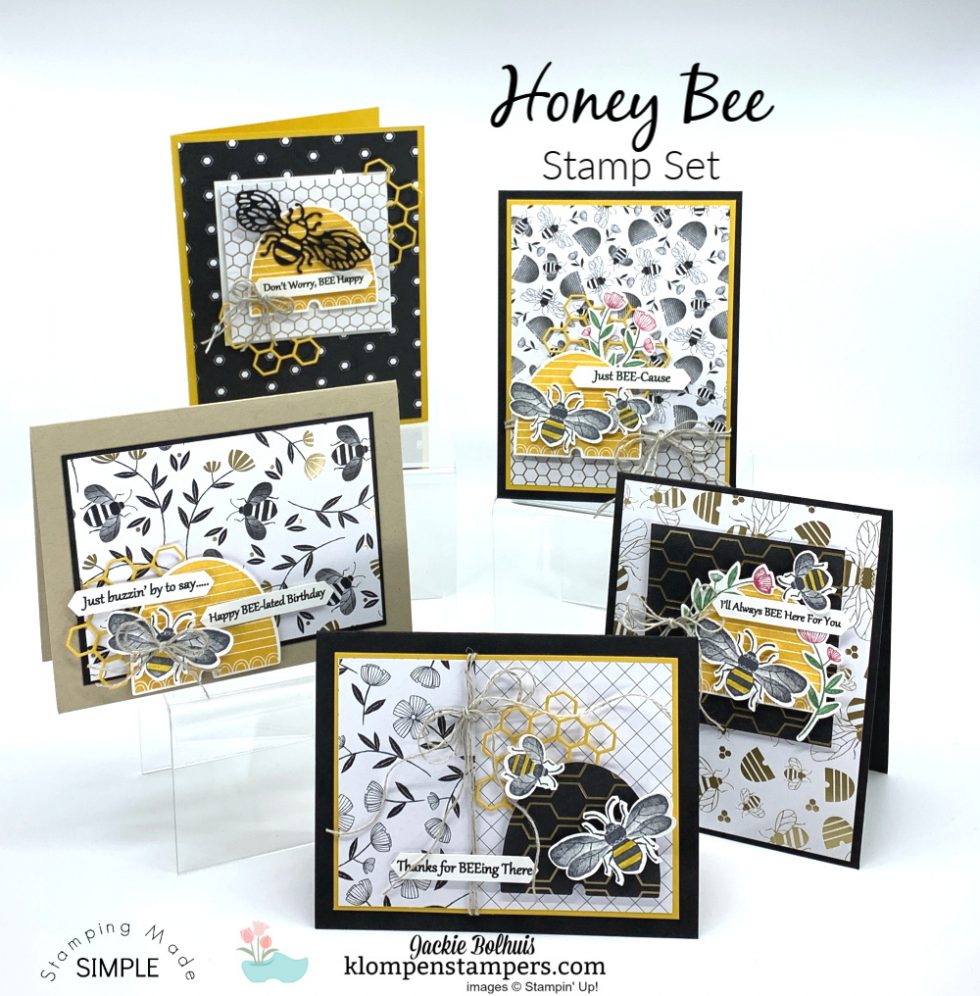 Honey Bee Card Ideas &amp; Printable Greetings - Klompen Stampers