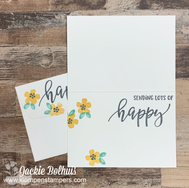 Don't forget to stamp the inside of your notecards and the envelope flap to carry the look.