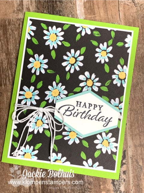 This floral designer paper is perfect as an awesome happy birthday card