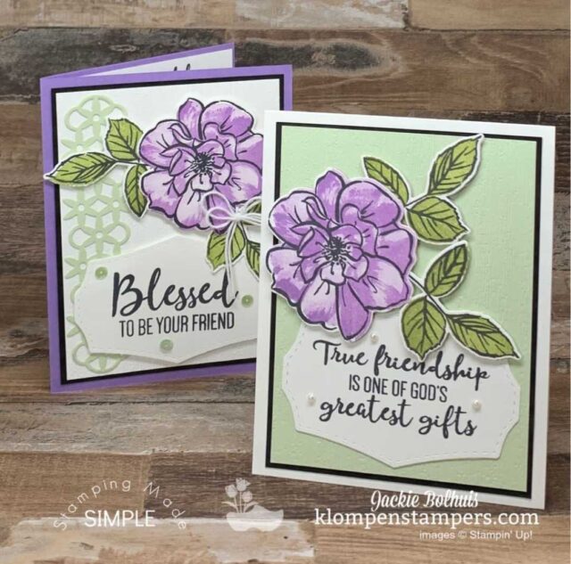 These cards used die cut flowers on top of textured background