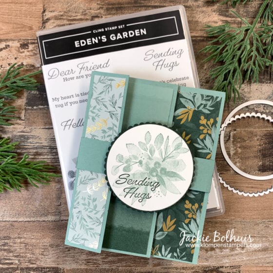 accordion tri-fold-card-made-with-Stampin-Up-Edens-Garden