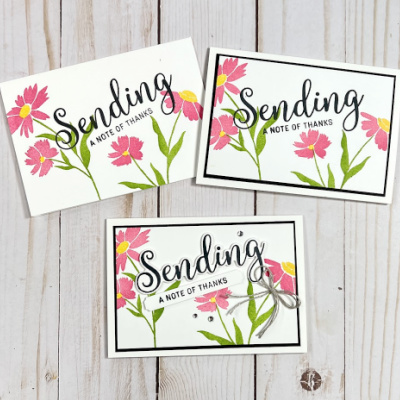 learn card making with the Sending Smiles stamp set from Stampin' Up! and ink pads and note cards.