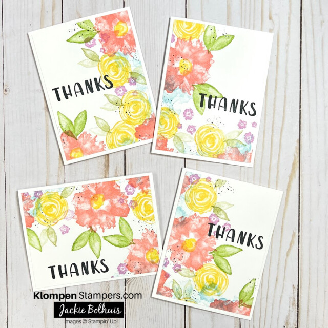 Create 4 easy thank you cards using the One Sheet Wonder concept for card making