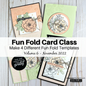 Fun Fold cards made using card making templates and cottage rose stamp set