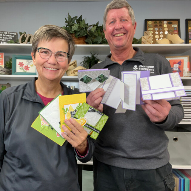 join Jackie and Dave for free fun fold card making classes each month