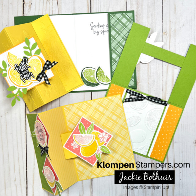 fun fold cards made using the Sweet Citrus stamp set from Stampin' Up