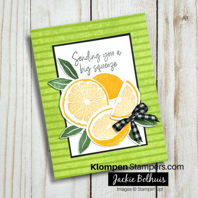 adorable hand made card using the Sweet Citrus stamp set and Sweet Citrus Hybrid Embossing Folder