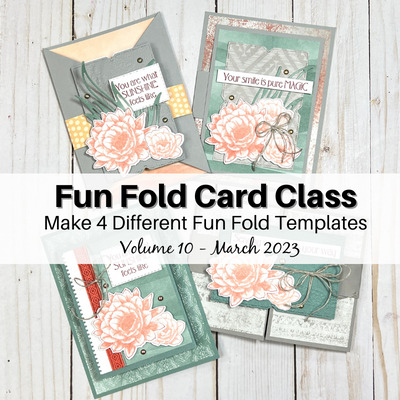 four fun fold card made using the desert details stamp set from stampin up