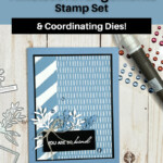 card created with timeless arrangments coordinating stamps and dies with the stmapin' up! in color boho blue