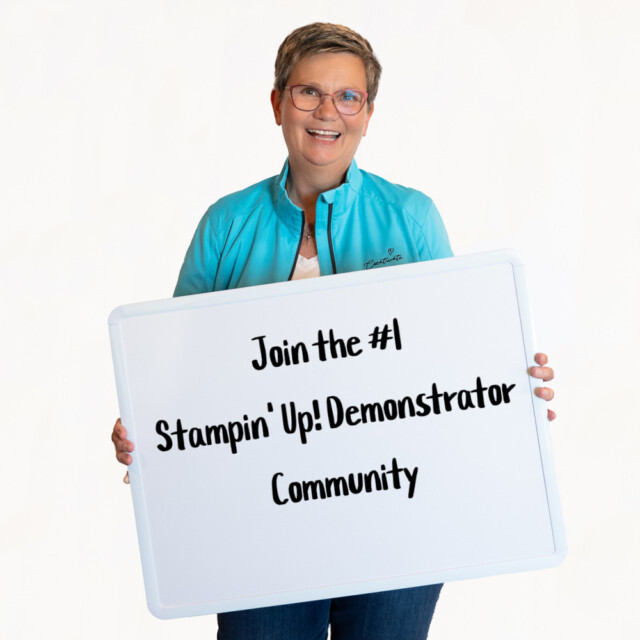 Jackie of Klompen Stampers encouraging card makers to join the number one Stampin' Up! demonstrator community