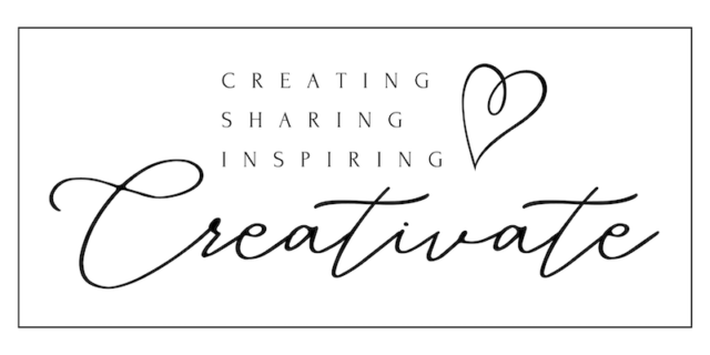 Creativate Logo that reads "Creating, Sharing, Inspiring" with a heart outline.